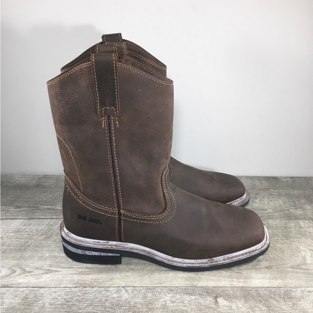 Trail Guide Wellington Square Toe Motorcycle Biker Riding Leather Mens Boots 10